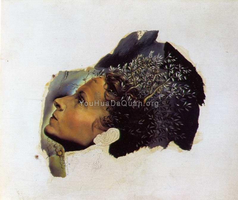 加拉肖像的自动开始(未完成) - 萨尔瓦多·达利